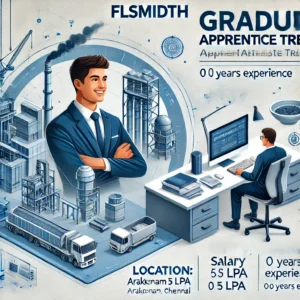 FLsmidth is hiring for the Graduate Apprentice Trainee position in Arakkonam, Chennai. Engineering graduates with 0-3 years of experience can apply. Salary: 5 LPA. Apply today!