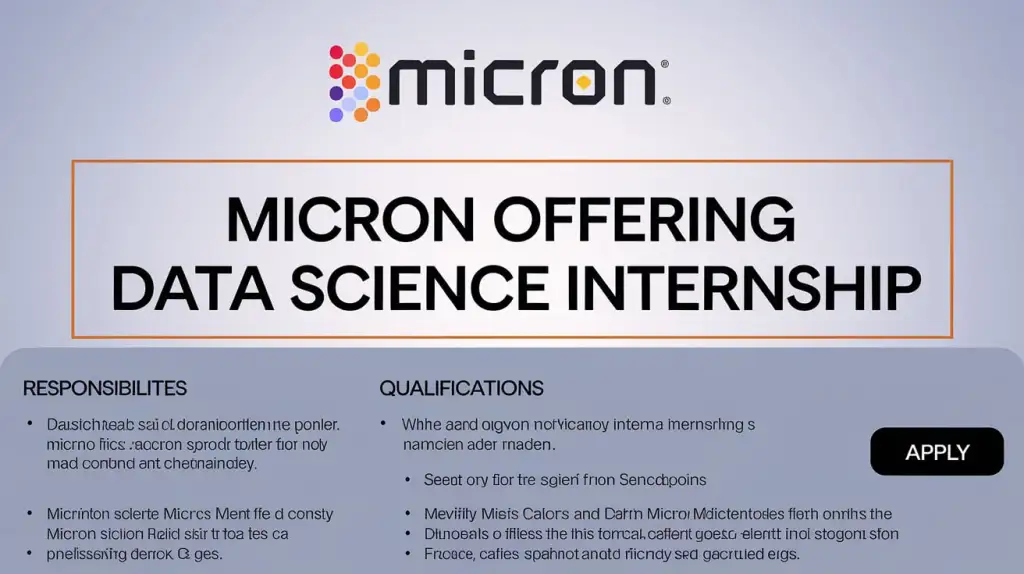 Micron Offering Data Science Internship [Stipend Up to ₹50K]: Apply Now for 2024!