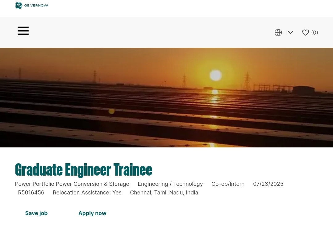 GE Vernova Hiring Graduate Engineer Trainee 