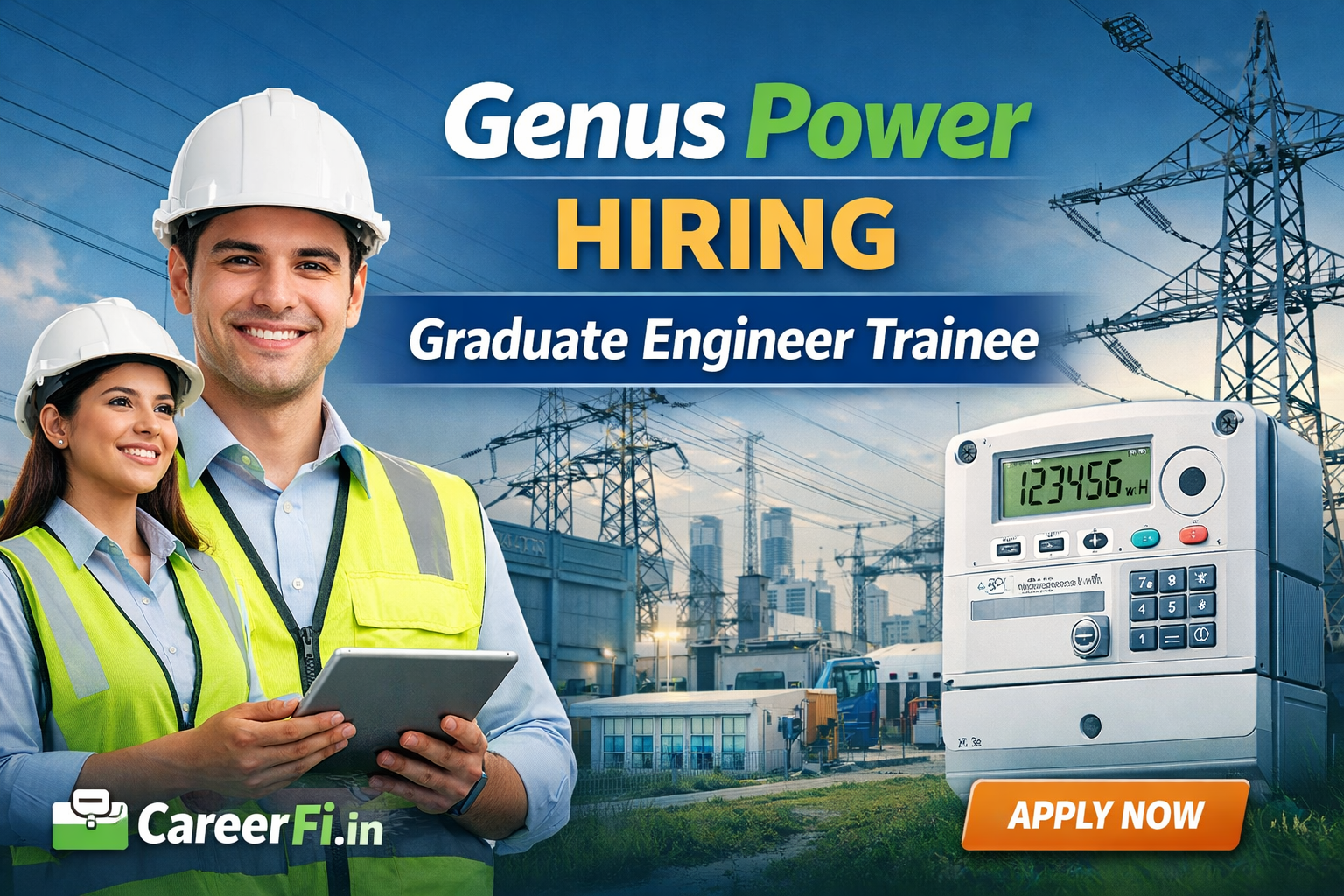 Genus Power Infrastructures Ltd is hiring Graduate Engineer Trainee (GET) in Raipur, Chhattisgarh. Fresh B.Tech Electrical & Electronics candidates apply now on CareerFi.in.