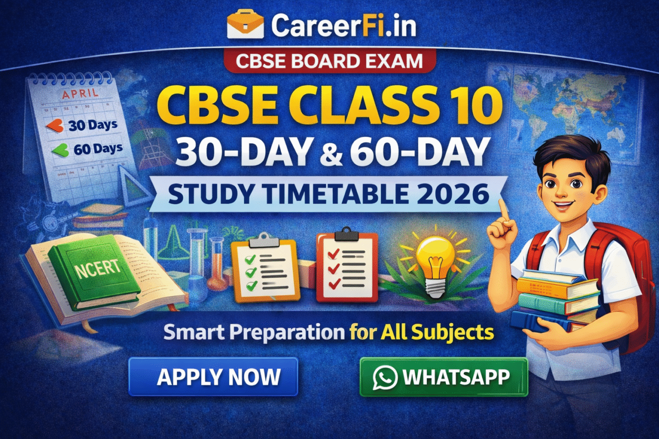 CBSE Class 10 30-Day & 60-Day Study Timetable 2026 – All Sub