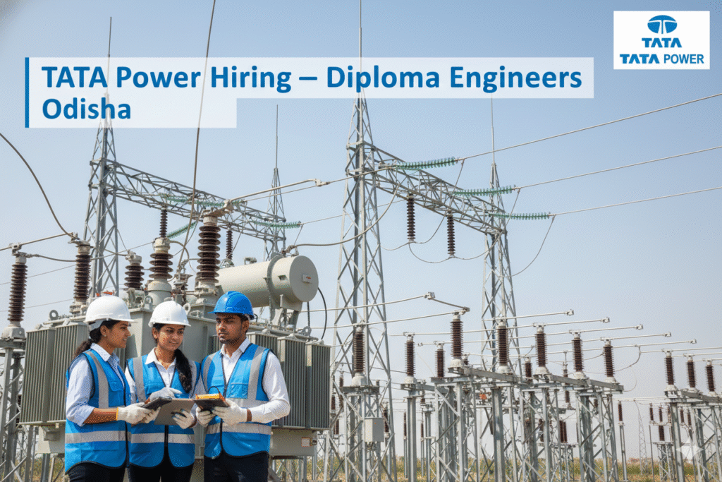 TATA Power is hiring Diploma Electrical Engineers in Odisha for TPCODL. Apply via email for power distribution roles. 1–3 yrs experience required.