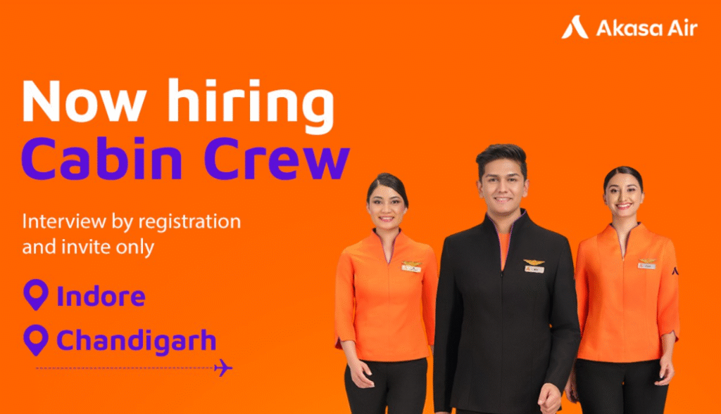 Akasa Air Cabin Crew Recruitment 2026 for Indore & Chandigarh. Freshers and experienced candidates can apply online. Eligibility, PDF & apply link.