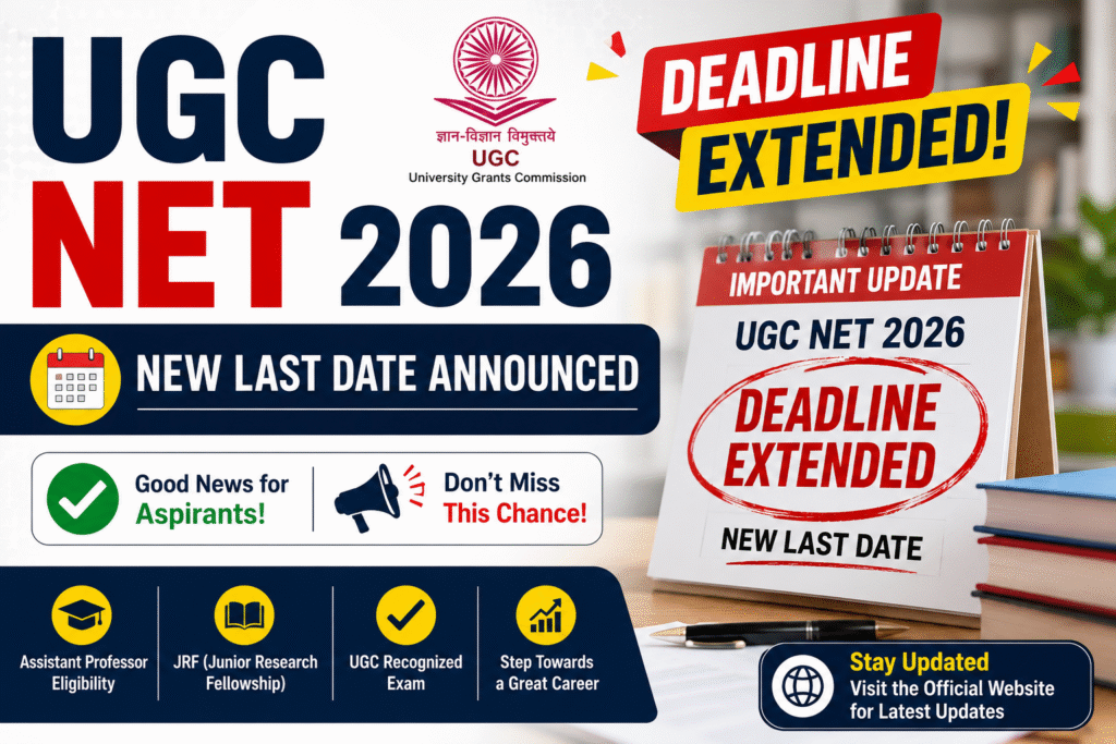 UGC NET 2026 Deadline Extended! Your Final Chance to Apply Now
