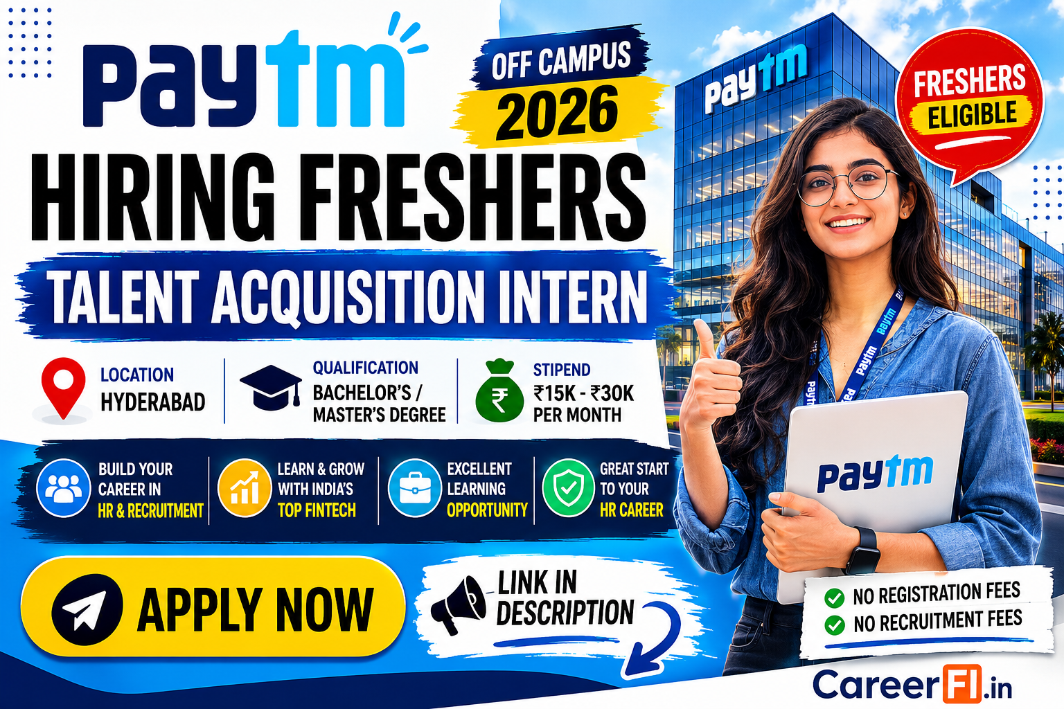 Paytm Off Campus 2026: Freshers Can Earn Up to ₹30,000/Month as Talent Acquisition Intern