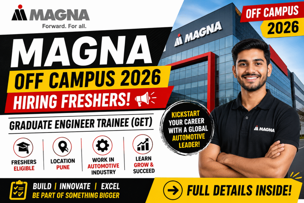 Magna Off Campus 2026 Hiring: Freshers Graduate Engineer Trainee