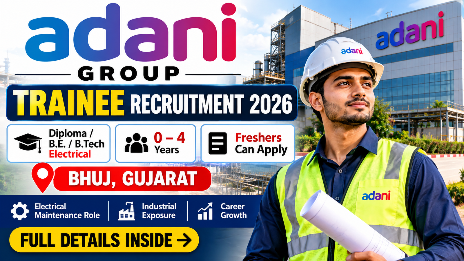 Adani Group Trainee Recruitment 2026 – Bhuj, Gujarat